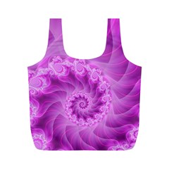 Silky Pink Spiral Fractal  Full Print Recycle Bag (M) from ArtsNow.com Front