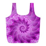 Silky Pink Spiral Fractal  Full Print Recycle Bag (L)