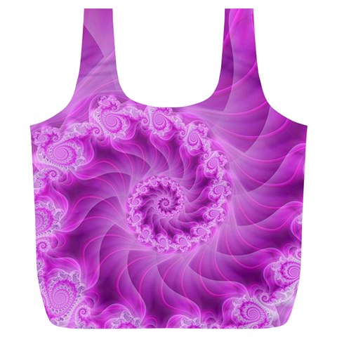 Silky Pink Spiral Fractal  Full Print Recycle Bag (XL) from ArtsNow.com Front