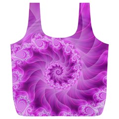 Silky Pink Spiral Fractal  Full Print Recycle Bag (XL) from ArtsNow.com Front