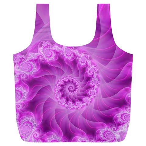 Silky Pink Spiral Fractal  Full Print Recycle Bag (XL) from ArtsNow.com Back