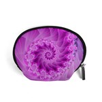 Silky Pink Spiral Fractal  Accessory Pouch (Small)