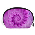 Silky Pink Spiral Fractal  Accessory Pouch (Large)