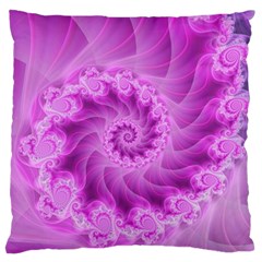 Silky Pink Spiral Fractal  Standard Flano Cushion Case (Two Sides) from ArtsNow.com Front