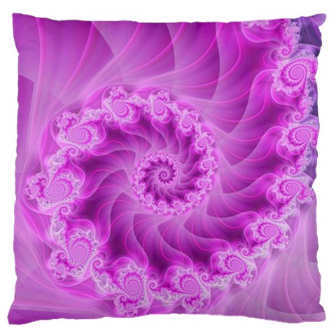 Silky Pink Spiral Fractal  Standard Flano Cushion Case (Two Sides) from ArtsNow.com Back