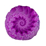 Silky Pink Spiral Fractal  Standard 15  Premium Flano Round Cushion 