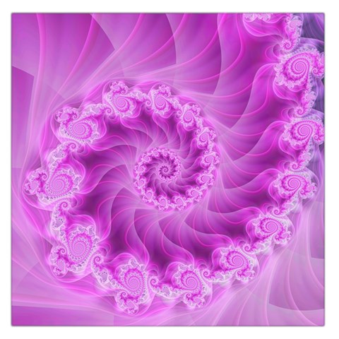 Silky Pink Spiral Fractal  Large Satin Scarf (Square) from ArtsNow.com Front