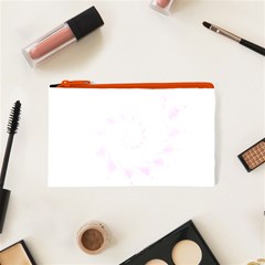 Silky Pink Spiral Fractal  Cosmetic Bag (XS) from ArtsNow.com Front