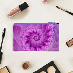 Silky Pink Spiral Fractal  Cosmetic Bag (XS) from ArtsNow.com Back