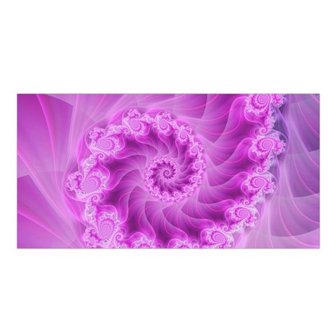 Silky Pink Spiral Fractal  Satin Shawl from ArtsNow.com Front