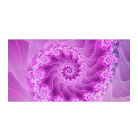 Silky Pink Spiral Fractal  Satin Wrap from ArtsNow.com Front