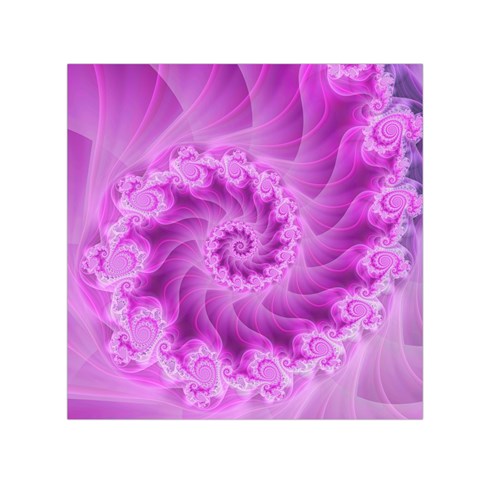 Silky Pink Spiral Fractal  Small Satin Scarf (Square) from ArtsNow.com Front