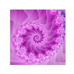 Silky Pink Spiral Fractal  Small Satin Scarf (Square)