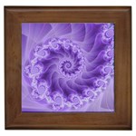 Silky Purple Spiral Fractal Framed Tile