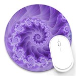 Silky Purple Spiral Fractal Round Mousepad