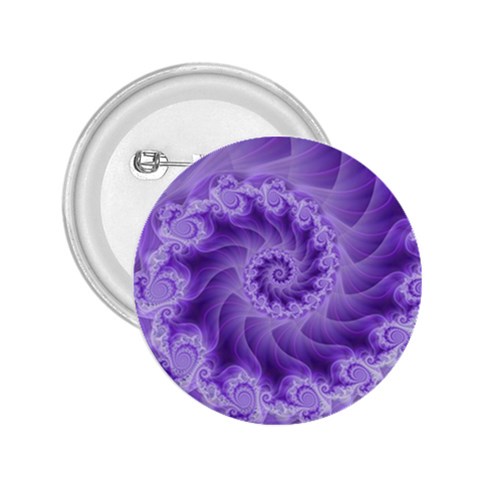 Silky Purple Spiral Fractal 2.25  Button from ArtsNow.com Front