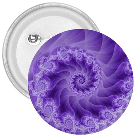 Silky Purple Spiral Fractal 3  Button from ArtsNow.com Front