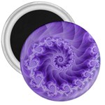 Silky Purple Spiral Fractal 3  Magnet