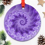 Silky Purple Spiral Fractal Ornament (Round)