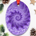 Silky Purple Spiral Fractal Ornament (Oval)