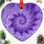 Silky Purple Spiral Fractal Ornament (Heart)