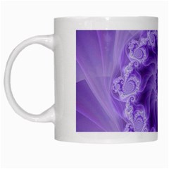 Silky Purple Spiral Fractal White Mug from ArtsNow.com Left