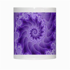 Silky Purple Spiral Fractal White Mug from ArtsNow.com Center