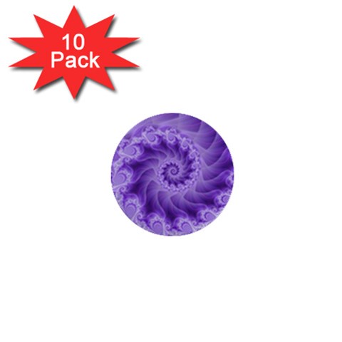 Silky Purple Spiral Fractal 1  Mini Button (10 pack)  from ArtsNow.com Front