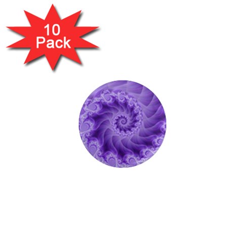 Silky Purple Spiral Fractal 1  Mini Magnet (10 pack)  from ArtsNow.com Front