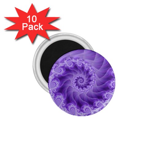 Silky Purple Spiral Fractal 1.75  Magnet (10 pack)  from ArtsNow.com Front