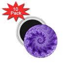 Silky Purple Spiral Fractal 1.75  Magnet (10 pack) 