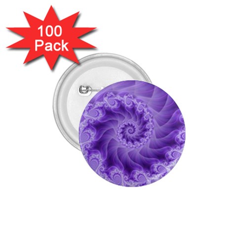 Silky Purple Spiral Fractal 1.75  Button (100 pack)  from ArtsNow.com Front