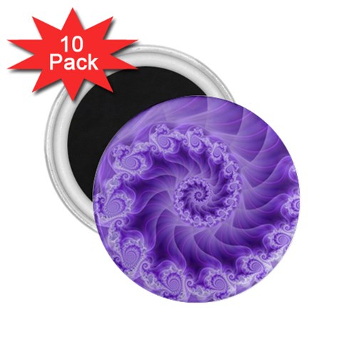 Silky Purple Spiral Fractal 2.25  Magnet (10 pack) from ArtsNow.com Front