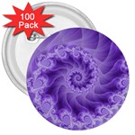 Silky Purple Spiral Fractal 3  Button (100 pack)