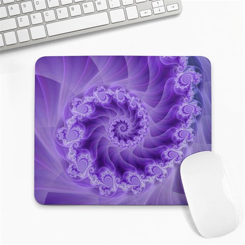 Silky Purple Spiral Fractal Large Mousepad from ArtsNow.com Front