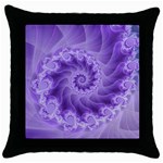 Silky Purple Spiral Fractal Throw Pillow Case (Black)