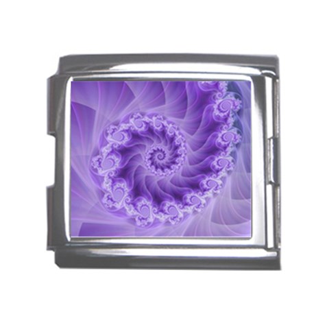 Silky Purple Spiral Fractal Mega Link Italian Charm (18mm) from ArtsNow.com Front