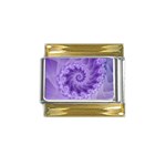 Silky Purple Spiral Fractal Gold Trim Italian Charm (9mm)