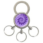 Silky Purple Spiral Fractal 3-Ring Key Chain