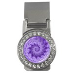 Silky Purple Spiral Fractal Money Clip (CZ)