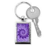 Silky Purple Spiral Fractal Key Chain (Rectangle)