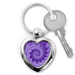 Silky Purple Spiral Fractal Key Chain (Heart)