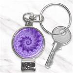 Silky Purple Spiral Fractal Nail Clippers Key Chain