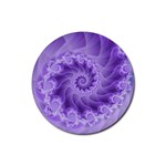 Silky Purple Spiral Fractal Rubber Coaster (Round)