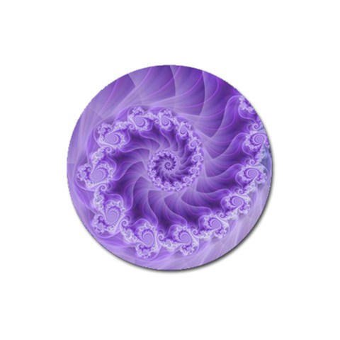 Silky Purple Spiral Fractal Magnet 3  (Round) from ArtsNow.com Front