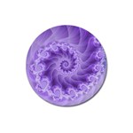 Silky Purple Spiral Fractal Magnet 3  (Round)