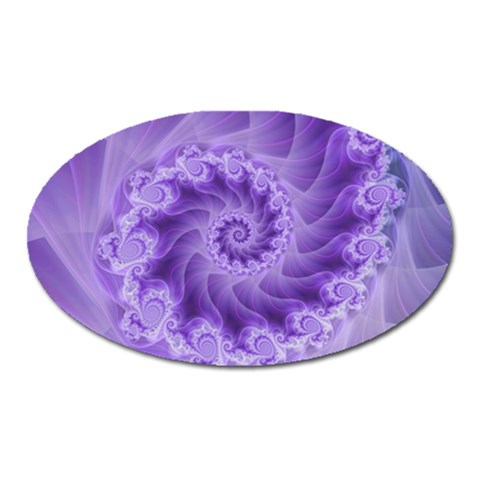 Silky Purple Spiral Fractal Magnet (Oval) from ArtsNow.com Front