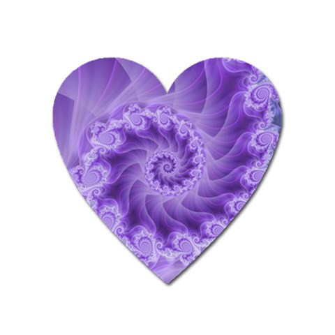 Silky Purple Spiral Fractal Magnet (Heart) from ArtsNow.com Front