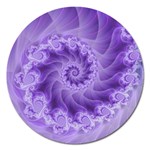 Silky Purple Spiral Fractal Magnet 5  (Round)