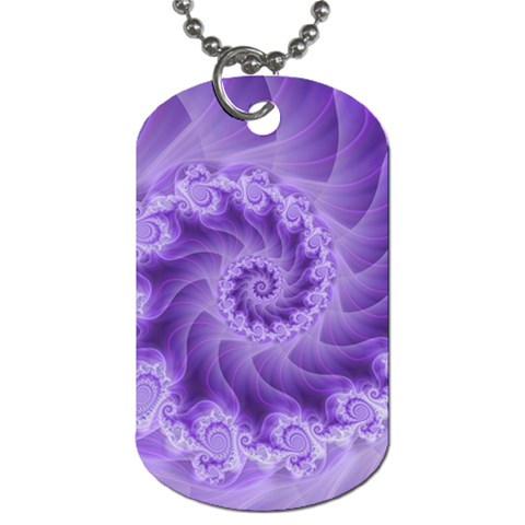 Silky Purple Spiral Fractal Dog Tag (One Side) from ArtsNow.com Front